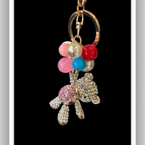 NEW CUTE BEAR AND BALLOONS KEY CHAIN - Picture 8 of 14